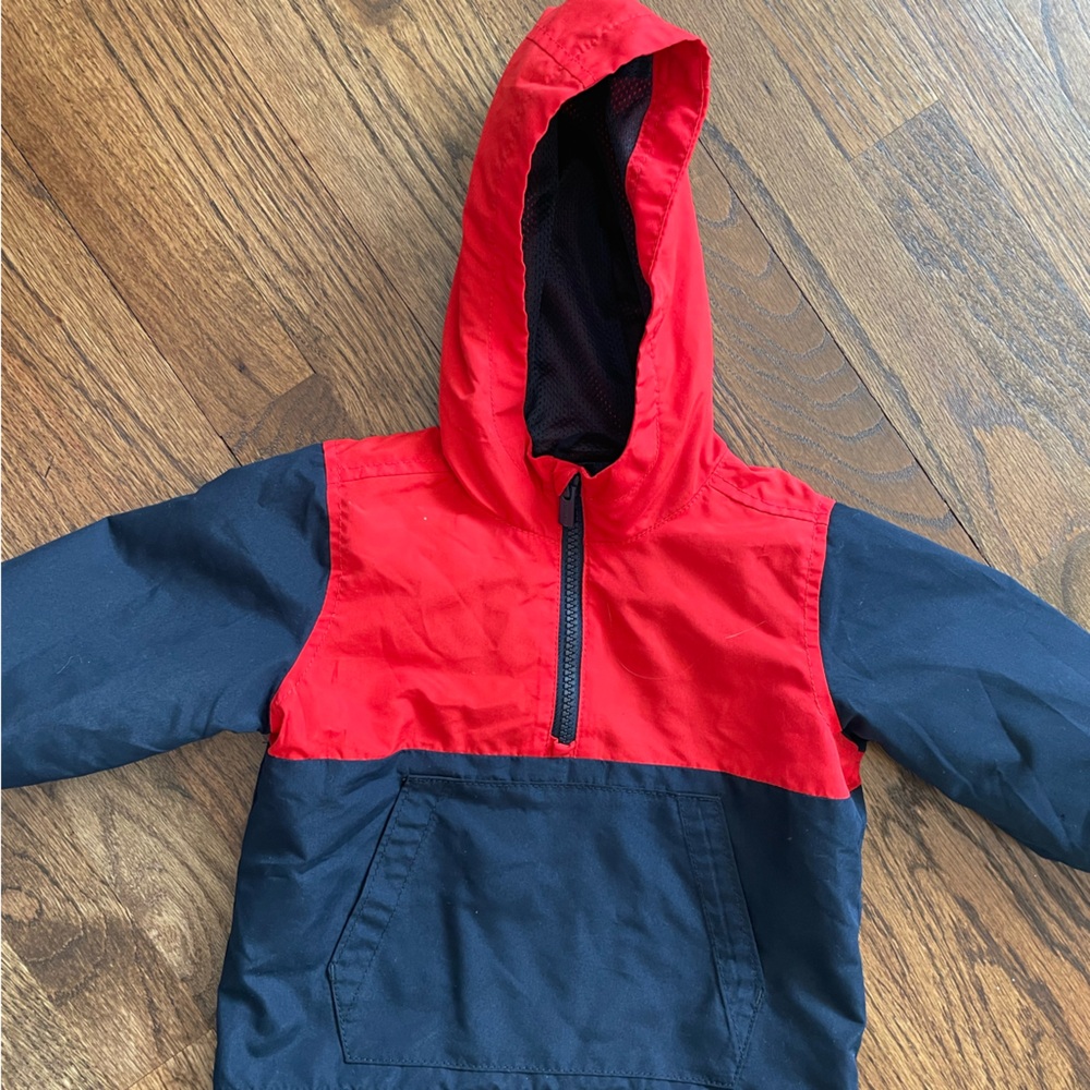 Old Navy Red and Navy Lightweight Hooded Jacket